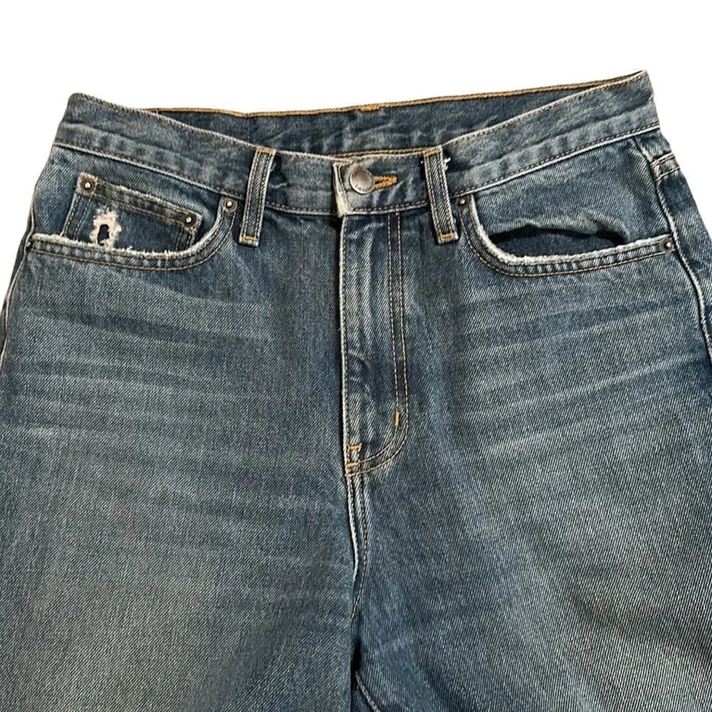 Carmar Women’s All Cotton High Rise Straight Leg Distressed Jeans Size 28 - Picture 3 of 8